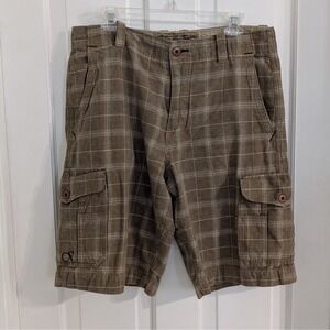 VTG ‎ Ocean Pacific Mens Y2K Plaid Cargo Shorts SIZE 34 Preppy Golf Casual
